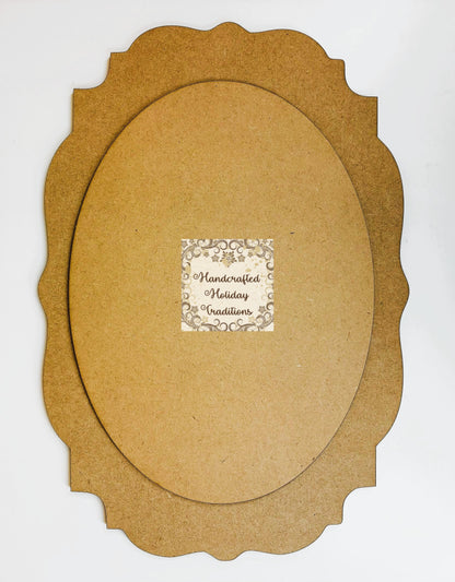 Laser Cut MDF Unfinished Vintage Style Plaque, Panel, Blank Base with Overlay for Decoupage, Mixed Media, Crafts, 8" x 11.5"