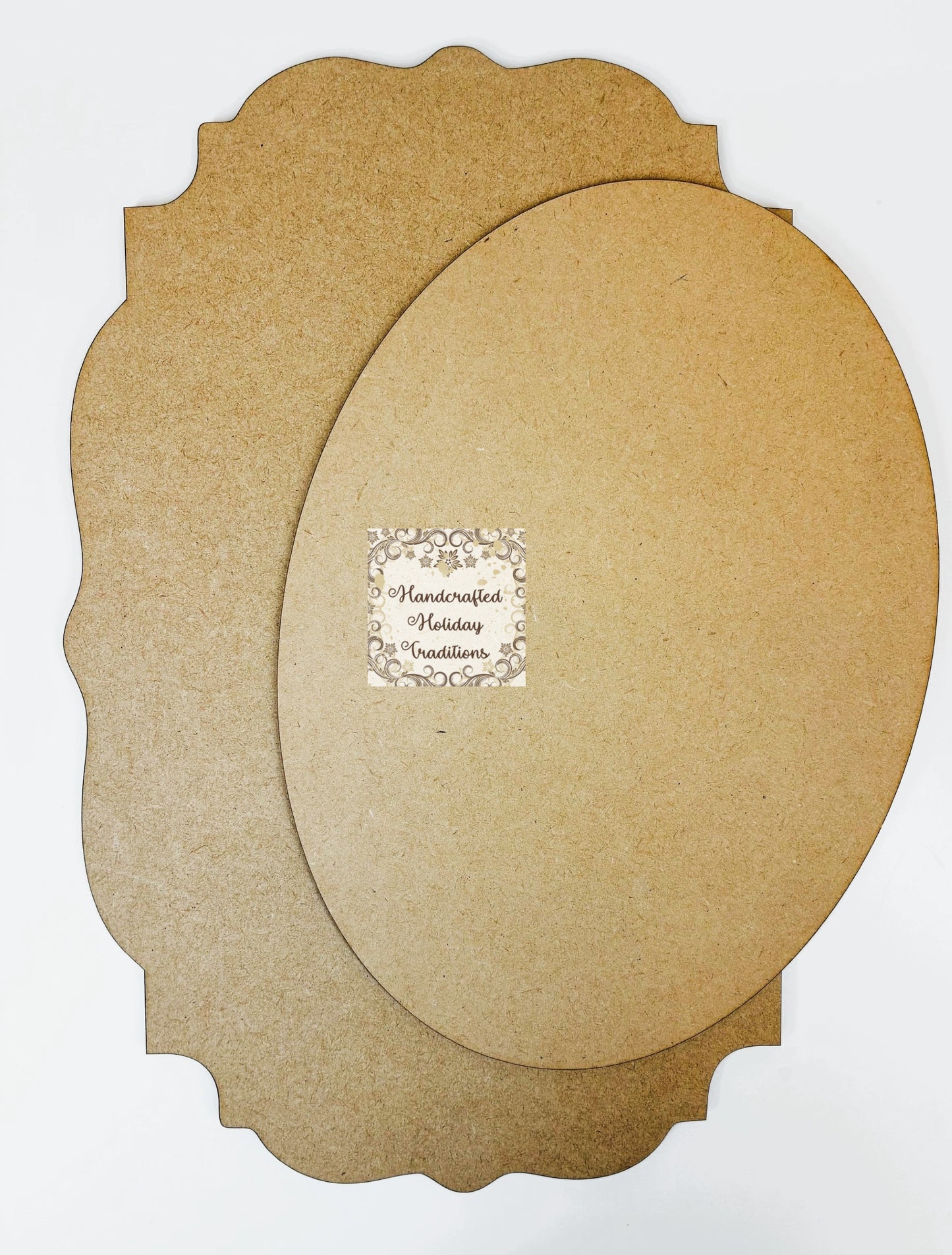 Laser Cut MDF Unfinished Vintage Style Plaque, Panel, Blank Base with Overlay for Decoupage, Mixed Media, Crafts, 8" x 11.5"