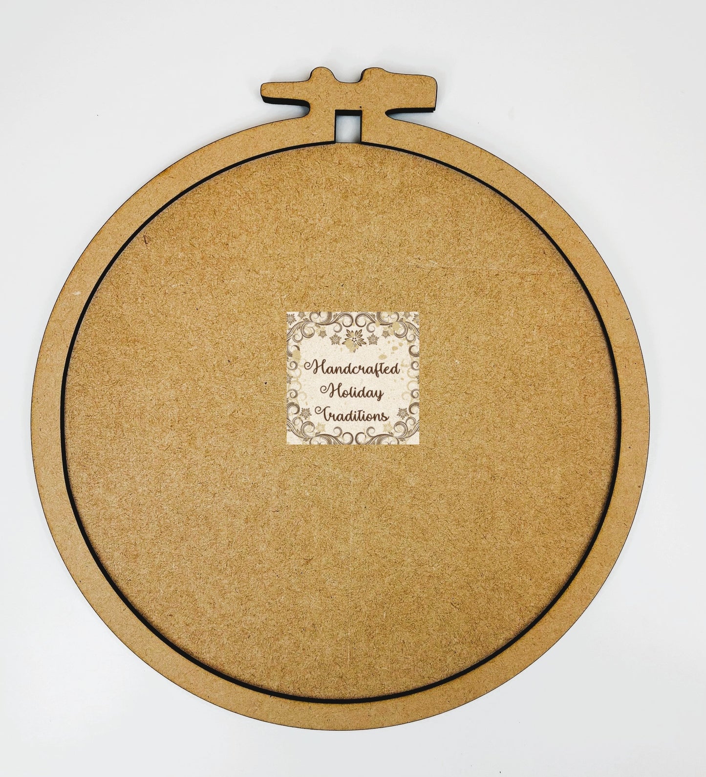Laser Cut MDF Embroidery Hoop Shape Framed Plaque, Panel, Blank Base with Overlay for Decoupage, Mixed Media, Crafts