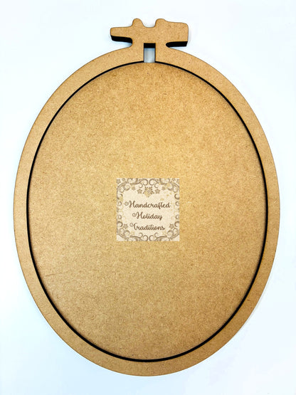 Laser Cut MDF Unfinished Embroidery Hoop Shape Framed Plaque, Panel, Blank Base for Decoupage, Mixed Media, Crafts