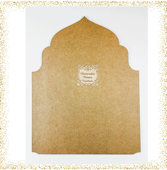 Laser Cut MDF Wood Unfinished Base Blank for Decoupage, Vintage Style Plaque, Mixed Media Craft Panel, 8 1\2"w x 11"h, Ready to Paint
