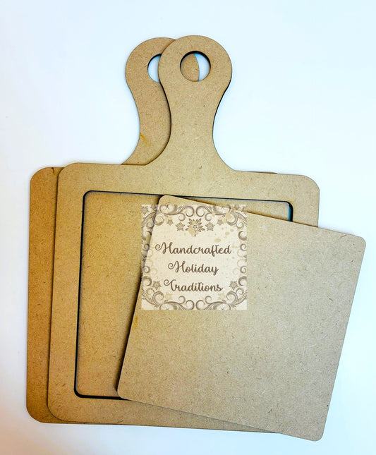 Laser Cut MDF Cutting Board Shape Panel, 3 piece, Decoupage, Mixed Media, DIY Crafts, 6 3/8 x 9 1/2