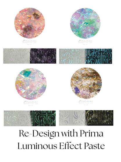 Prima Marketing, Finnabair, Limited Edition Special Effect Paste, 2 jar sets, 100 ml, Amber Dusk, Dragon Light, Pixie Glow, Midnight Tides