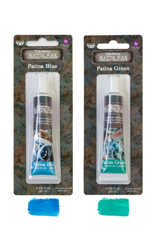 Re-Design with Prima, Finnabair, Wax Paste, Matte, Antiquing Furniture Wax, Patina, Blue, Green, 20 ml tube
