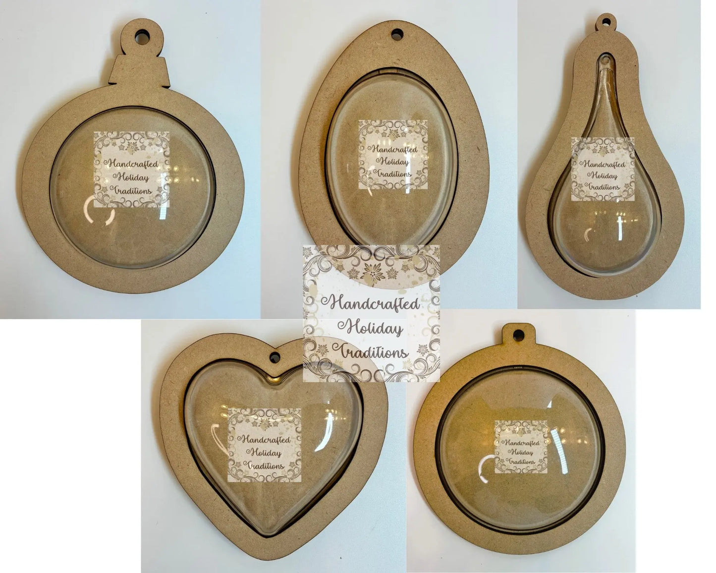 Clear Plastic Ornament Blanks, Round Disc, Tear Drop, Egg, Heart, Fillable, Base, Blanks, Decoupage, Mixed Media, Crafts Handcrafted Holiday Traditions