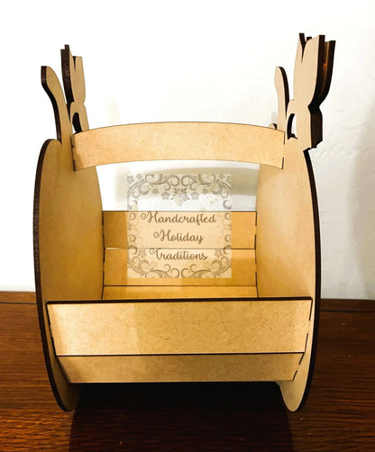 Laser Cut, MDF, Pumpkin, Halloween, Fall, Basket, Buildable, Craft, Base, Blank, Decoupage, Mixed Media, 15 pc, 7 3/4” x 5 3/4” x 9 1/4” Handcrafted Holiday Traditions