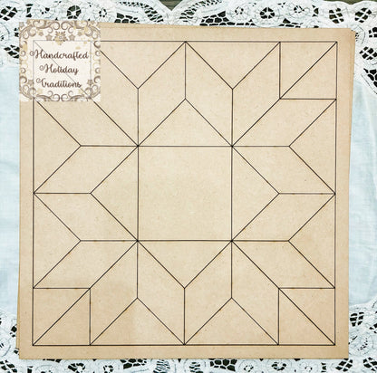 Laser Cut MDF Framed Layered Barn Quilt Squares, Buildable, Plaques, Panels, Blanks, Decoupage, Mixed Media, DIY Crafts