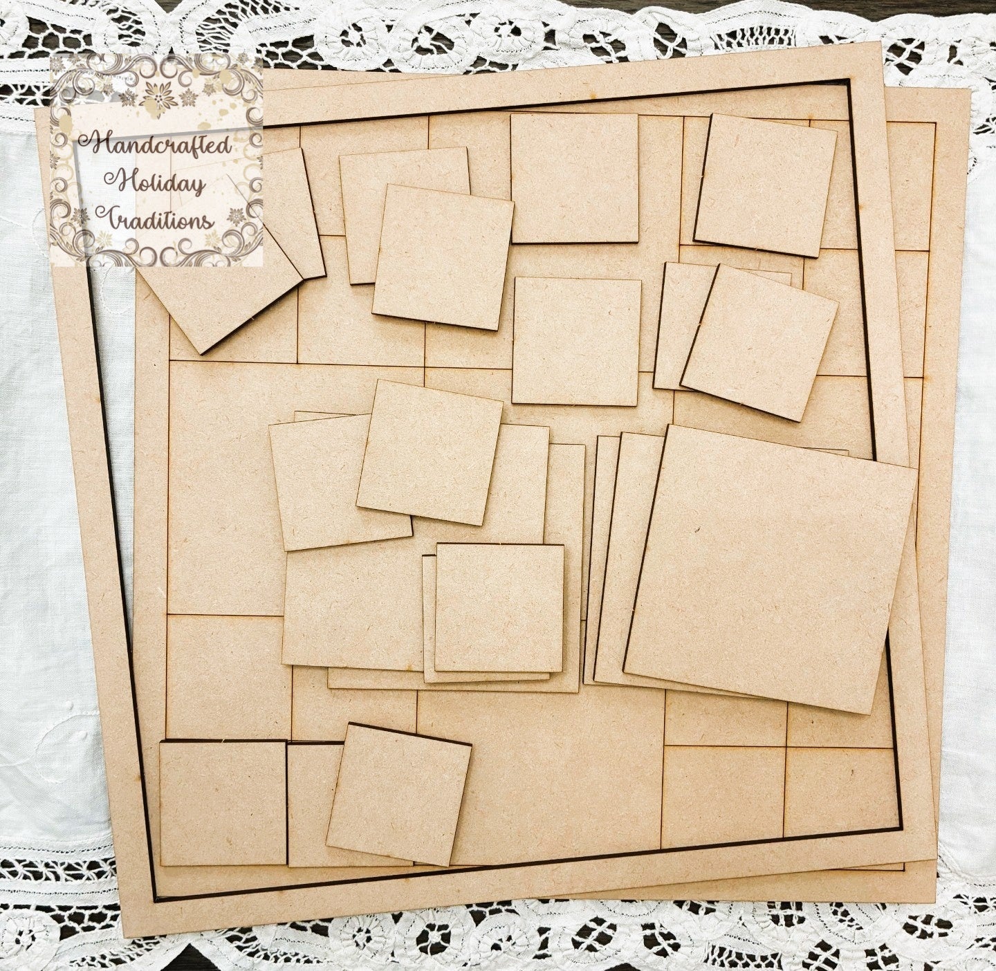 Laser Cut MDF Framed Layered Barn Quilt Squares, Buildable, Plaques, Panels, Blanks, Decoupage, Mixed Media, DIY Crafts