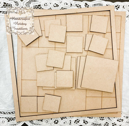 Laser Cut MDF Framed Layered Barn Quilt Squares, Buildable, Plaques, Panels, Blanks, Decoupage, Mixed Media, DIY Crafts