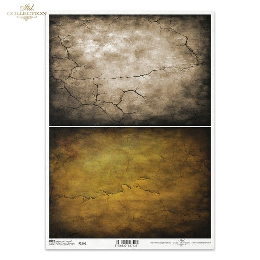 ITD Collection, Rice Paper, Decoupage, Colorful, Backgrounds, Wallpaper, Amber, Brown, Squares, R2502, A4, 8.27x11.7