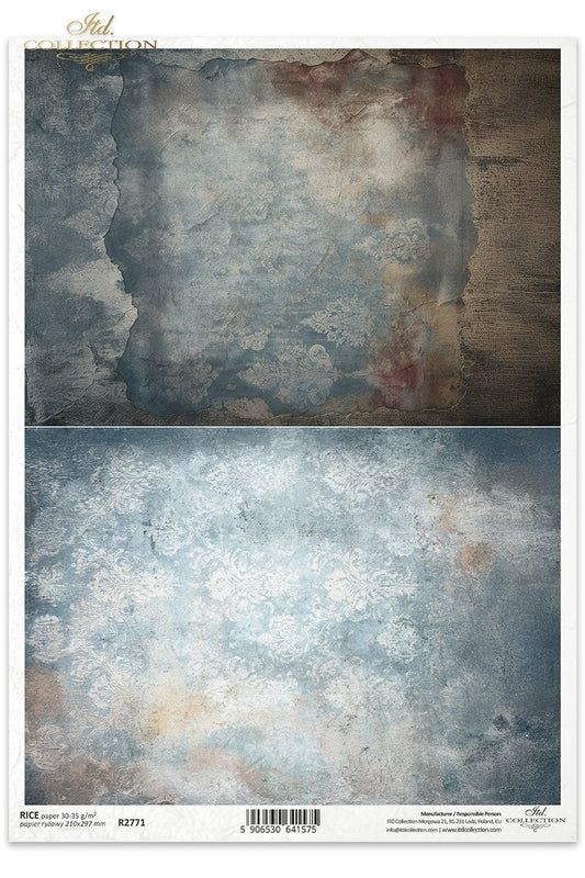 ITD Collection Rice Paper for Decoupage, Texture, Background, Grunge, Vintage, Retro Background, A4