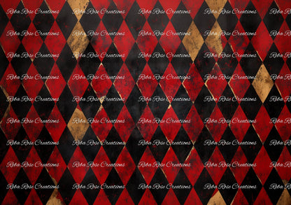 Reba Rose Creations, Rice Paper for Decoupage, Red, Black, Harlequin, Diamonds, Wallpaper, Background, A3, 11.7 x 16.5 Reba Rose