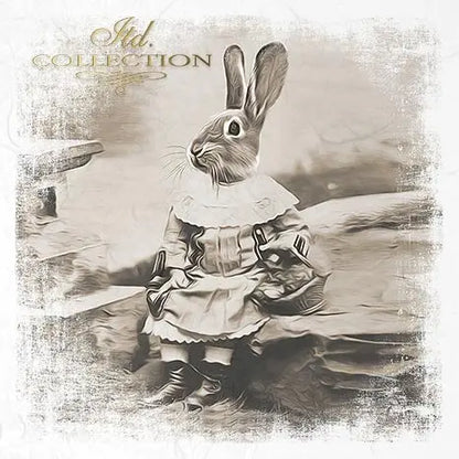 ITD Collection, Rice Paper, Mini Set, Sepia, Vintage, Easter Bunnies, Portraits, 6 Sheets, 5x8, RSM035, Decoupage, Mixed Media ITD Collection