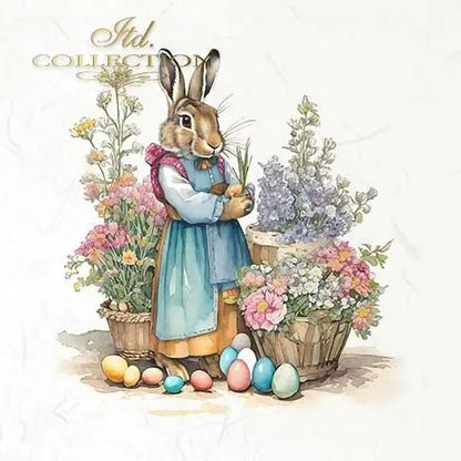 ITD Collection, Rice Paper, Mini Set, Easter, Baskets, Eggs, Bunnies, Flowers, 6 Sheets, 5x8, RSM119, Decoupage, Mixed Media ITD Collection
