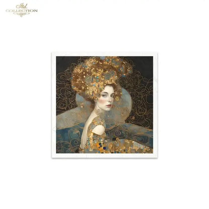 ITD Collection, Rice Paper, Mini Set, Decoupage, Mixed Media, Art Nouveau, Women, Mosaic, Portraits, RSM127, 6 sheets, 5.8 x 5.8 ITD Collection