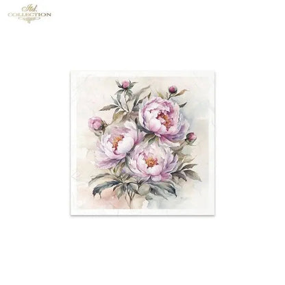 ITD Collection, Rice Paper, Mini Set, Decoupage, Mixed Media, Flowers, Floral Arrangement, Water color, RSM144, 6 sheets, 5.8 x 5.8 ITD Collection