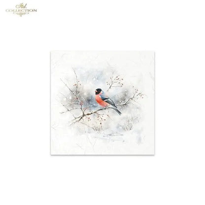 ITD Collection, Rice Paper, Mini Set, 6 sheets, Cardinals, Winter, Birds, Snow, RSM047, 5x8, Snow ITD Collection