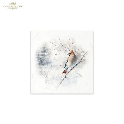 ITD Collection, Rice Paper, Mini Set, 6 sheets, Cardinals, Winter, Birds, Snow, RSM047, 5x8, Snow ITD Collection