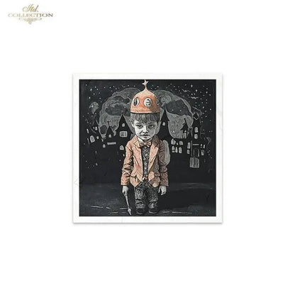 ITD Collection, Rice Paper, Mini Set, Decoupage, Mixed Media, RSM154, 6 sheets, 5.8 x5.8, Halloween, Haunted House, Characters, Dark, Gothic ITD Collection