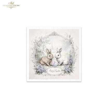 ITD Collection, Rice Paper, Mini Set, Rabbits, Bunnies, Easter, Rounds, Floral, 6 Sheets, 5x8, RSM119, Decoupage, Mixed Media, RSM157 ITD Collection
