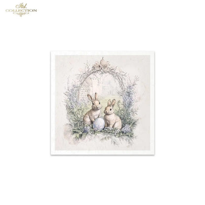 ITD Collection, Rice Paper, Mini Set, Rabbits, Bunnies, Easter, Rounds, Floral, 6 Sheets, 5x8, RSM119, Decoupage, Mixed Media, RSM157 ITD Collection