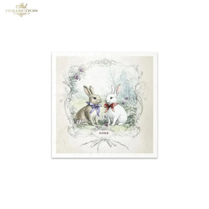 ITD Collection, Rice Paper, Mini Set, Rabbits, Bunnies, Easter, Rounds, Floral, 6 Sheets, 5x8, RSM119, Decoupage, Mixed Media, RSM160 ITD Collection