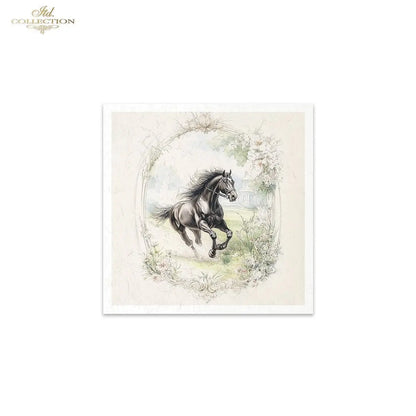 ITD Collection, Rice Paper, Mini Set, Calf, Cows, Horses, Cattle, Rounds, Floral, 6 Sheets, 5x8, RSM119, Decoupage, Mixed Media, RSM163 ITD Collection