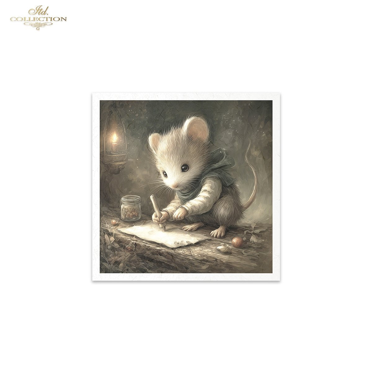 ITD Collection Rice Paper, Mini Set Vintage, Fairytale Mice, Home Mouse Scenes, 6 Sheets, 5x8, Decoupage, Mixed Media