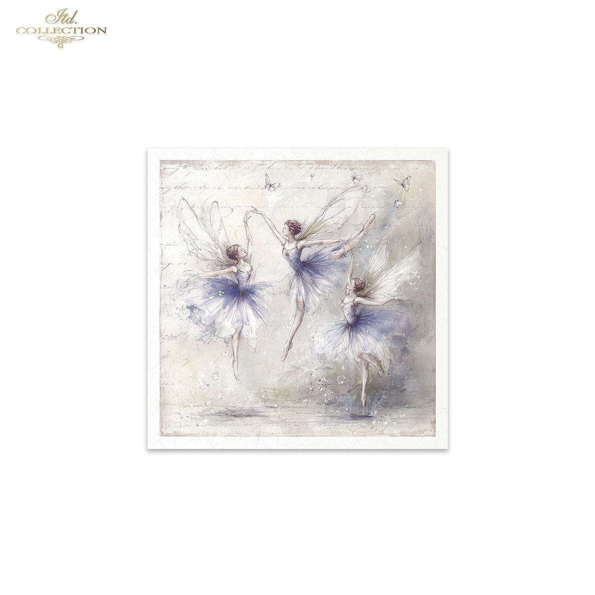 ITD Collection Rice Paper, Mini Set Fairy Ballet Dancers, 6 Sheets, 5x8, Decoupage, Mixed Media