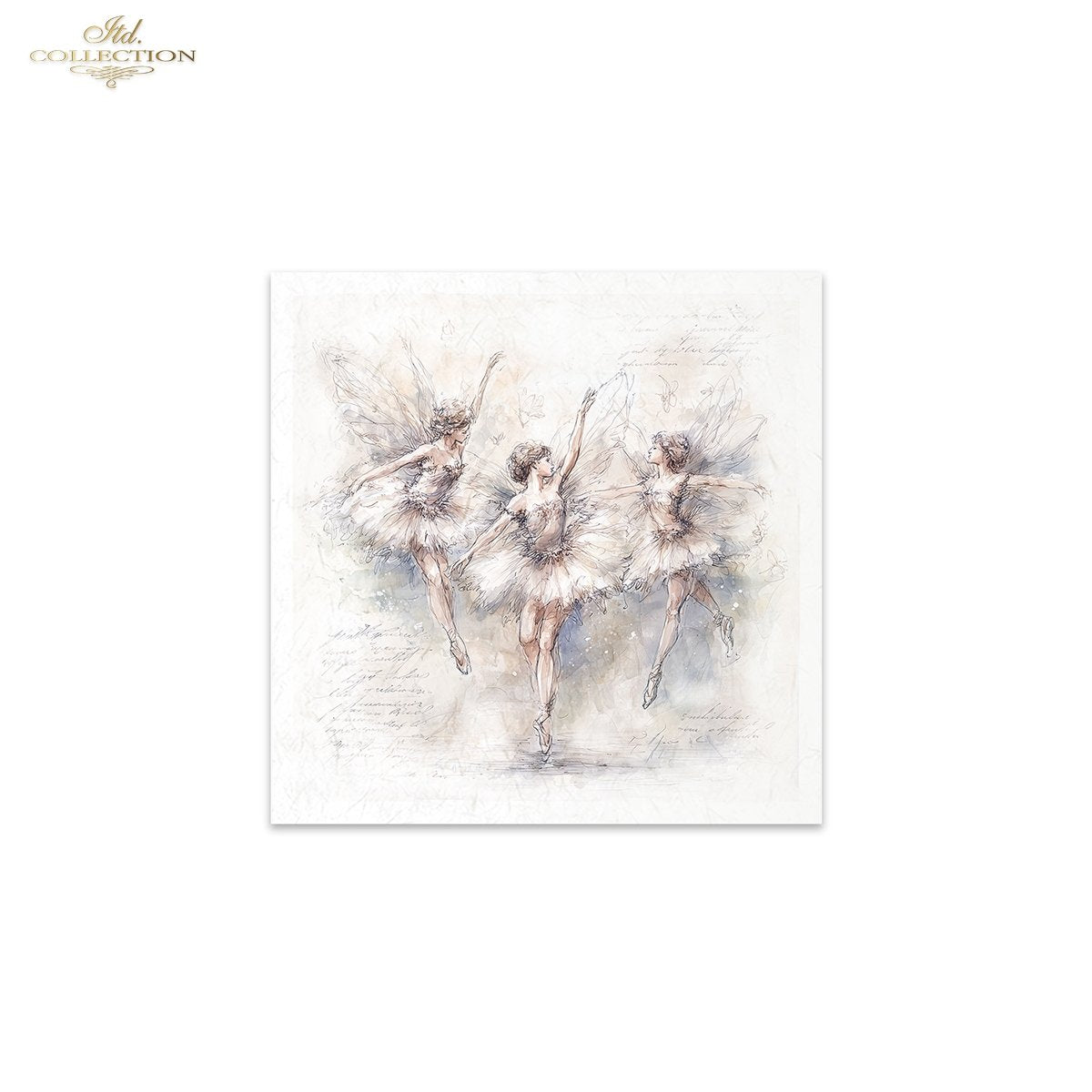 ITD Collection Rice Paper, Mini Set Fairy Ballet Dancers, 6 Sheets, 5x8, Decoupage, Mixed Media