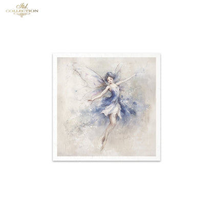 ITD Collection Rice Paper, Mini Set Fairy Ballet Dancers, 6 Sheets, 5x8, Decoupage, Mixed Media