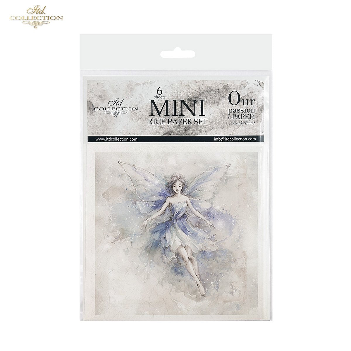 ITD Collection Rice Paper, Mini Set Fairy Ballet Dancers, 6 Sheets, 5x8, Decoupage, Mixed Media
