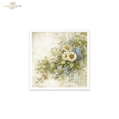 ITD Collection Rice Paper, Mini Set, Cottages, Florals, Spring Motifs, 6 Sheets, 5x8, Decoupage, Mixed Media