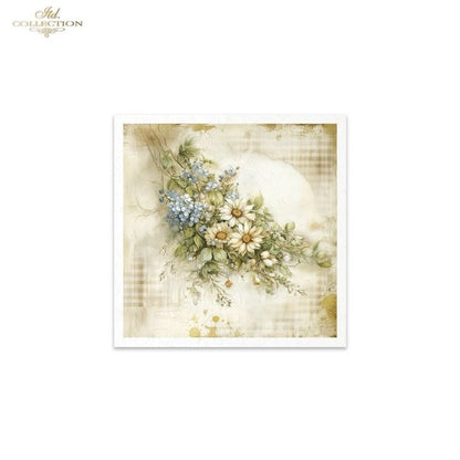 ITD Collection Rice Paper, Mini Set, Cottages, Florals, Spring Motifs, 6 Sheets, 5x8, Decoupage, Mixed Media