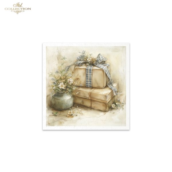 ITD Collection Rice Paper, Mini Set, Cottages, Florals, Spring Motifs, 6 Sheets, 5x8, Decoupage, Mixed Media