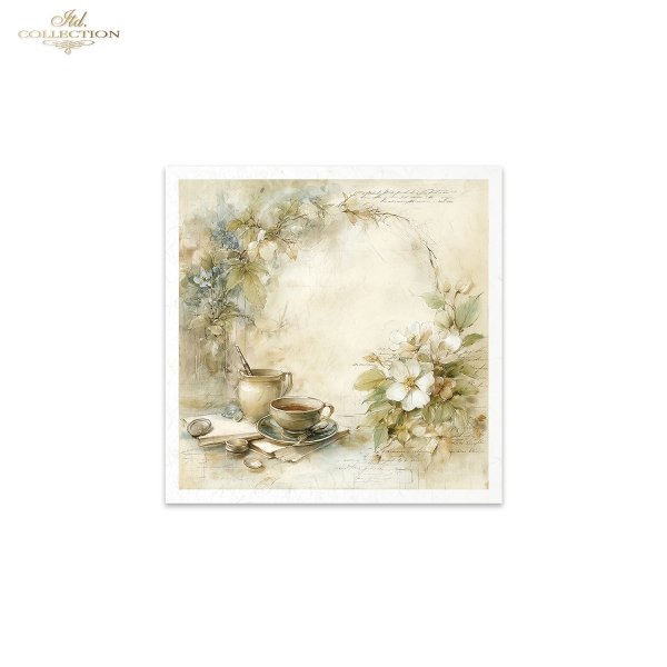 ITD Collection Rice Paper, Mini Set, Cottages, Florals, Spring Motifs, 6 Sheets, 5x8, Decoupage, Mixed Media