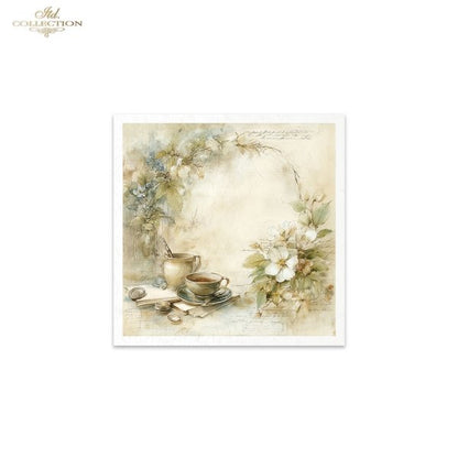 ITD Collection Rice Paper, Mini Set, Cottages, Florals, Spring Motifs, 6 Sheets, 5x8, Decoupage, Mixed Media