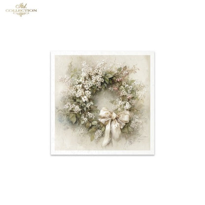 ITD Collection Rice Paper, Mini Set, Floral Wreaths, Shabby Chic, Vintage Decoration, 6 Sheets, 5x8, Decoupage, Mixed Media