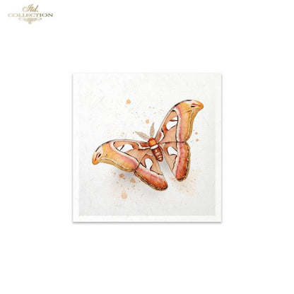 ITD Collection Rice Paper, Mini Set, Watercolor Butterflies, Butterfly Motifs, 6 Sheets, 5x8, Decoupage, Mixed Media
