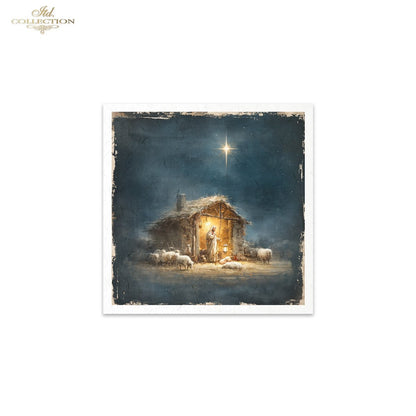 ITD Collection Rice Paper Mini Set | Decoupage, Mixed Media, Christmas Nativity, Angel Scenes, 6 Sheets 5.8 x 5.8 inches