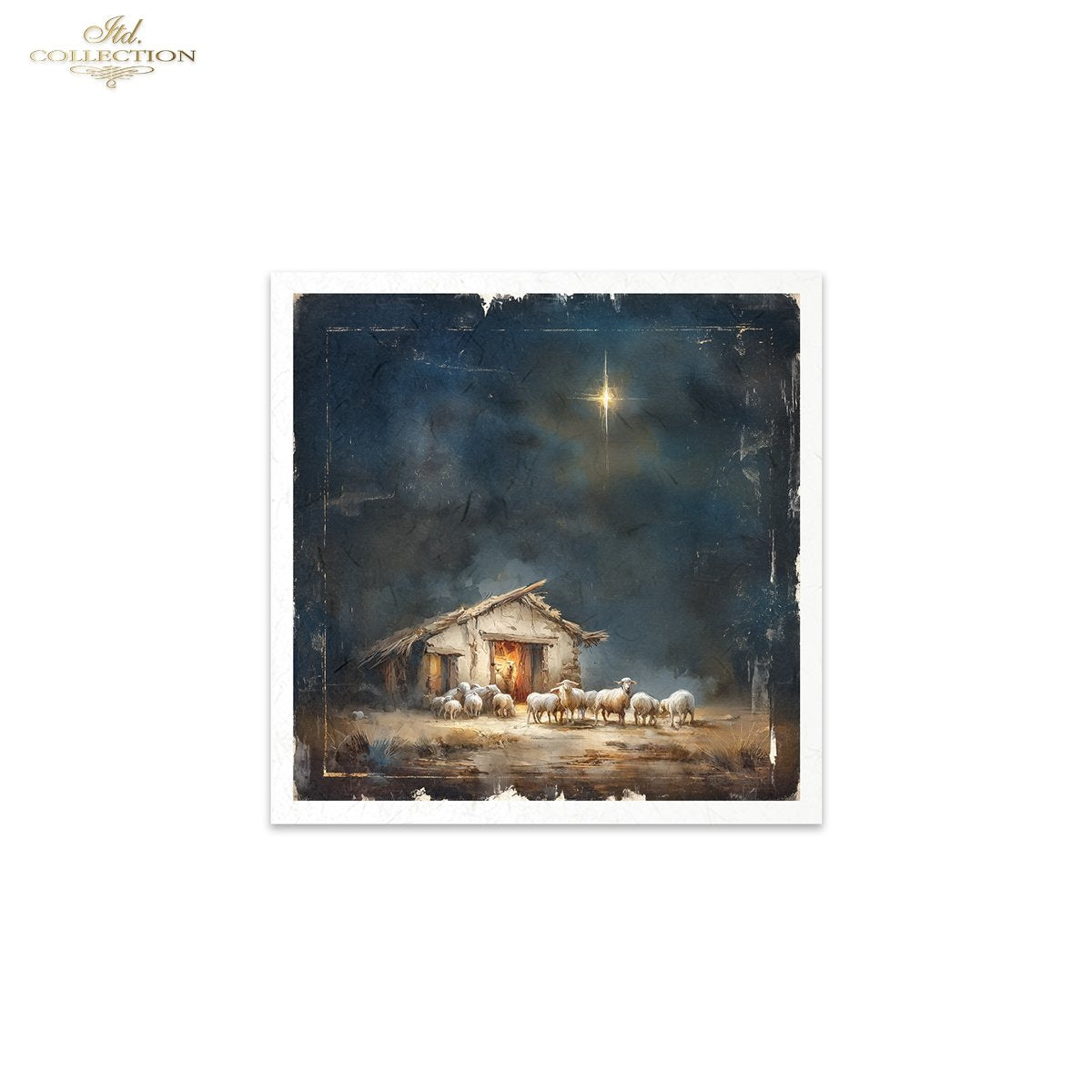 ITD Collection Rice Paper Mini Set | Decoupage, Mixed Media, Christmas Nativity, Angel Scenes, 6 Sheets 5.8 x 5.8 inches