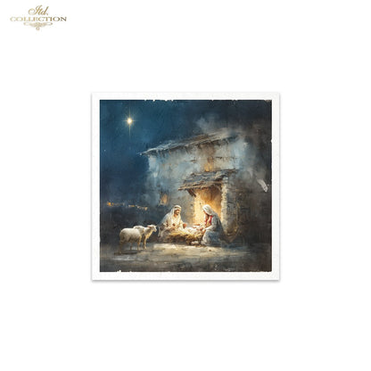ITD Collection Rice Paper Mini Set | Decoupage, Mixed Media, Christmas Nativity, Angel Scenes, 6 Sheets 5.8 x 5.8 inches