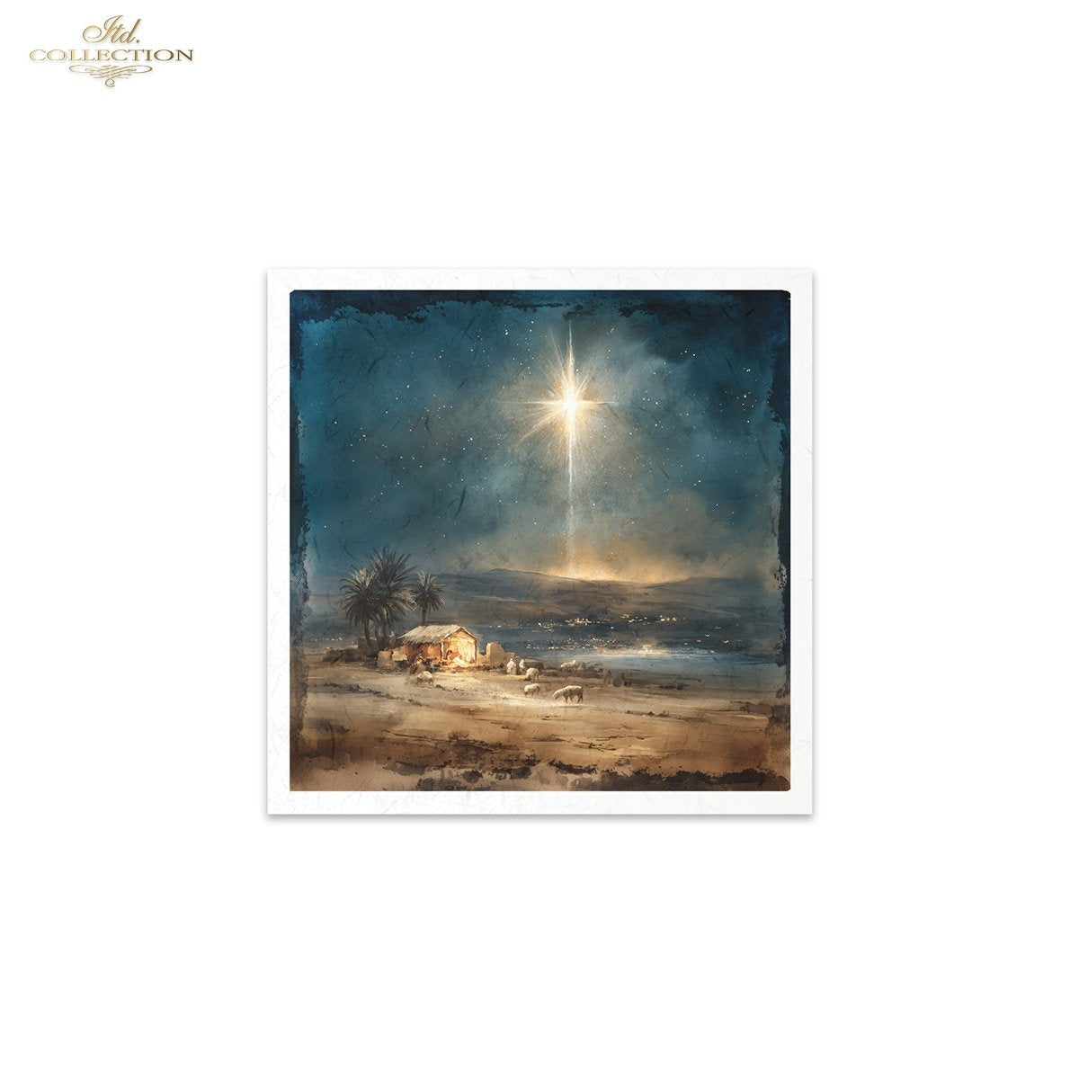 ITD Collection Rice Paper Mini Set | Decoupage, Mixed Media, Christmas Nativity, Angel Scenes, 6 Sheets 5.8 x 5.8 inches