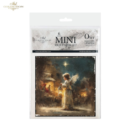 ITD Collection Rice Paper Mini Set | Decoupage, Mixed Media, Christmas Nativity, Angel Scenes, 6 Sheets 5.8 x 5.8 inches