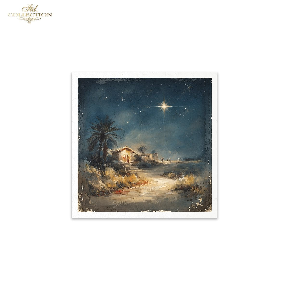 ITD Collection Rice Paper Mini Set | Decoupage, Mixed Media, Christmas Nativity Scenes, 6 Sheets 5.8 x 5.8 inches