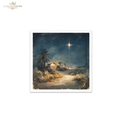 ITD Collection Rice Paper Mini Set | Decoupage, Mixed Media, Christmas Nativity Scenes, 6 Sheets 5.8 x 5.8 inches