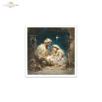 ITD Collection Rice Paper Mini Set | Decoupage, Mixed Media, Christmas Nativity Scenes, 6 Sheets 5.8 x 5.8 inches