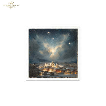 ITD Collection Rice Paper Mini Set | Decoupage, Mixed Media, Christmas Nativity Scenes, 6 Sheets 5.8 x 5.8 inches