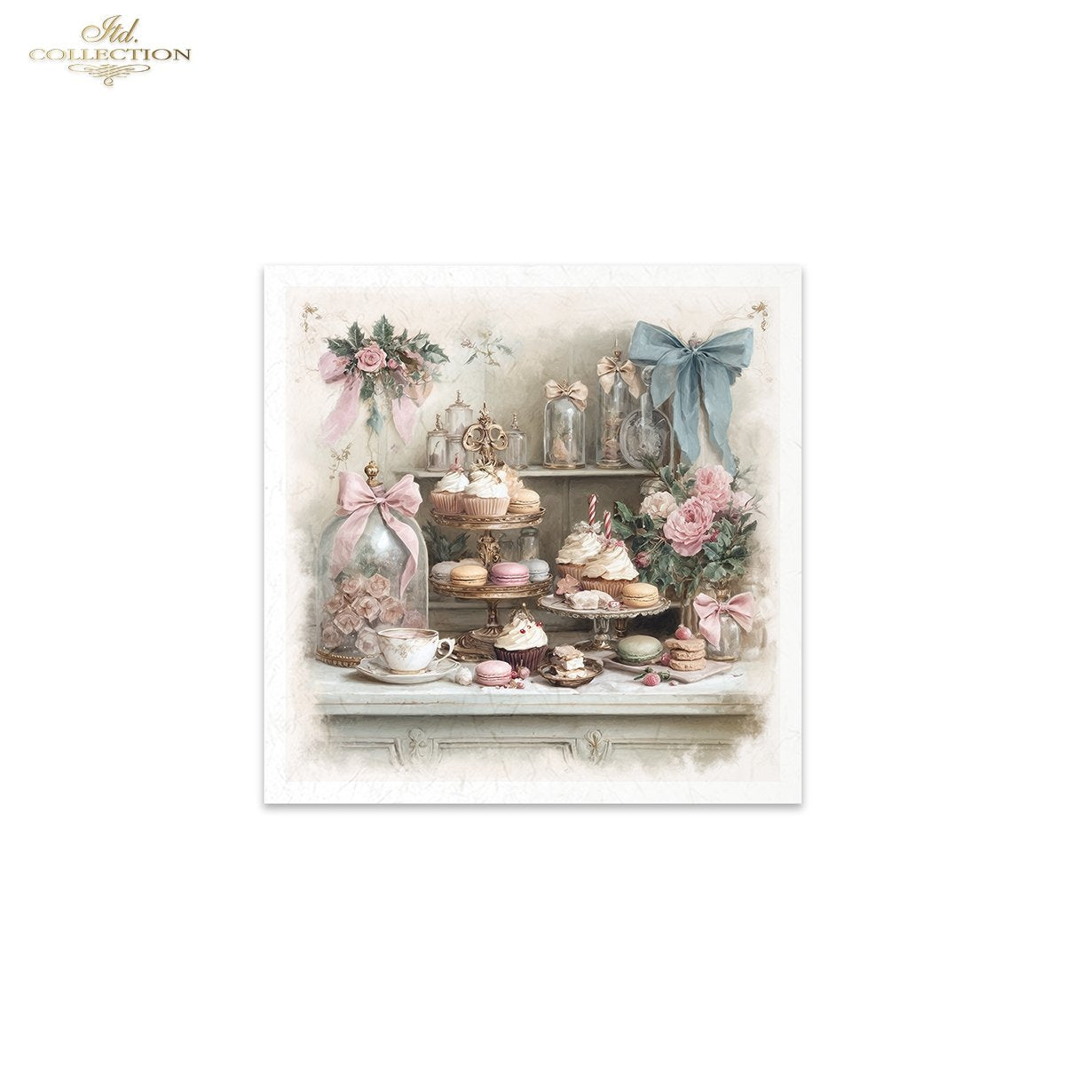 ITD Collection Rice Paper Mini Set | Decoupage, Mixed Media, Watercolor Christmas Winter  Sweets, Cupcakes, 6 Sheets 5.8 x 5.8 inches