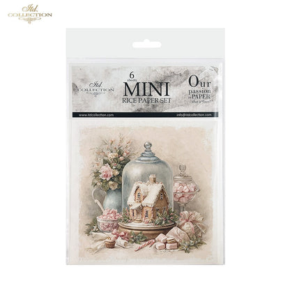 ITD Collection Rice Paper Mini Set | Decoupage, Mixed Media, Watercolor Christmas Winter  Sweets, Cupcakes, 6 Sheets 5.8 x 5.8 inches